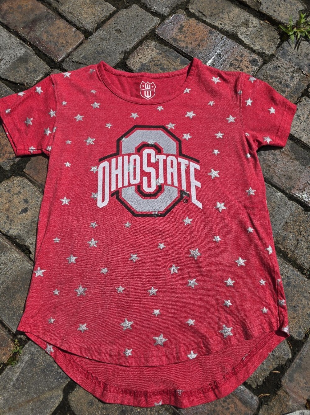 Wes And Willy Ohio State Girls' Red Star Short Sleeve Tee 10 Vguc Go Bucks OH IO
